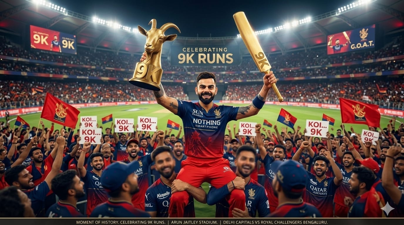 VIRA KOHLI IPKL 9000 RUNS CELEBRATION