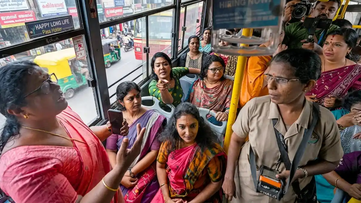 KSRTC Conductor Loss, Free Travel Issue KSRTC, Thiruvananthapuram KSRTC News, Passenger Protest In Bus, Kerala State Transport News, Female Conductor Issue.
