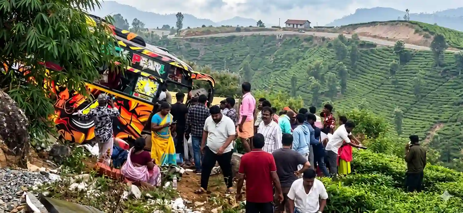 ഇടുക്കി ഗ്യാപ്പ് റോഡ് അപകടം മിനി ബസ്, Idukki Accident, Gap Road, Munnar Tourism, Mini Bus Accident, Kerala News Today.