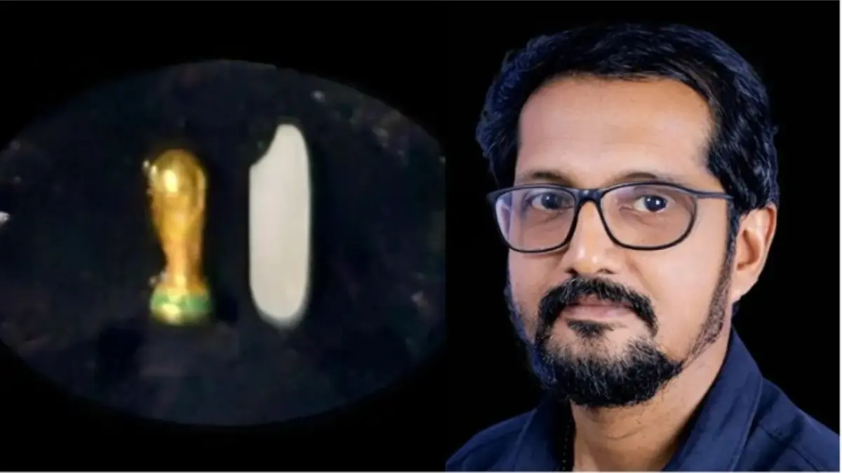 സ്വർണത്തിൽ ഫിഫ ലോകകപ്പ് നിർമ്മിച്ച മൈക്രോ ആർട്ടിസ്റ്റ് വെങ്കിടേഷ് ആചാര്യ